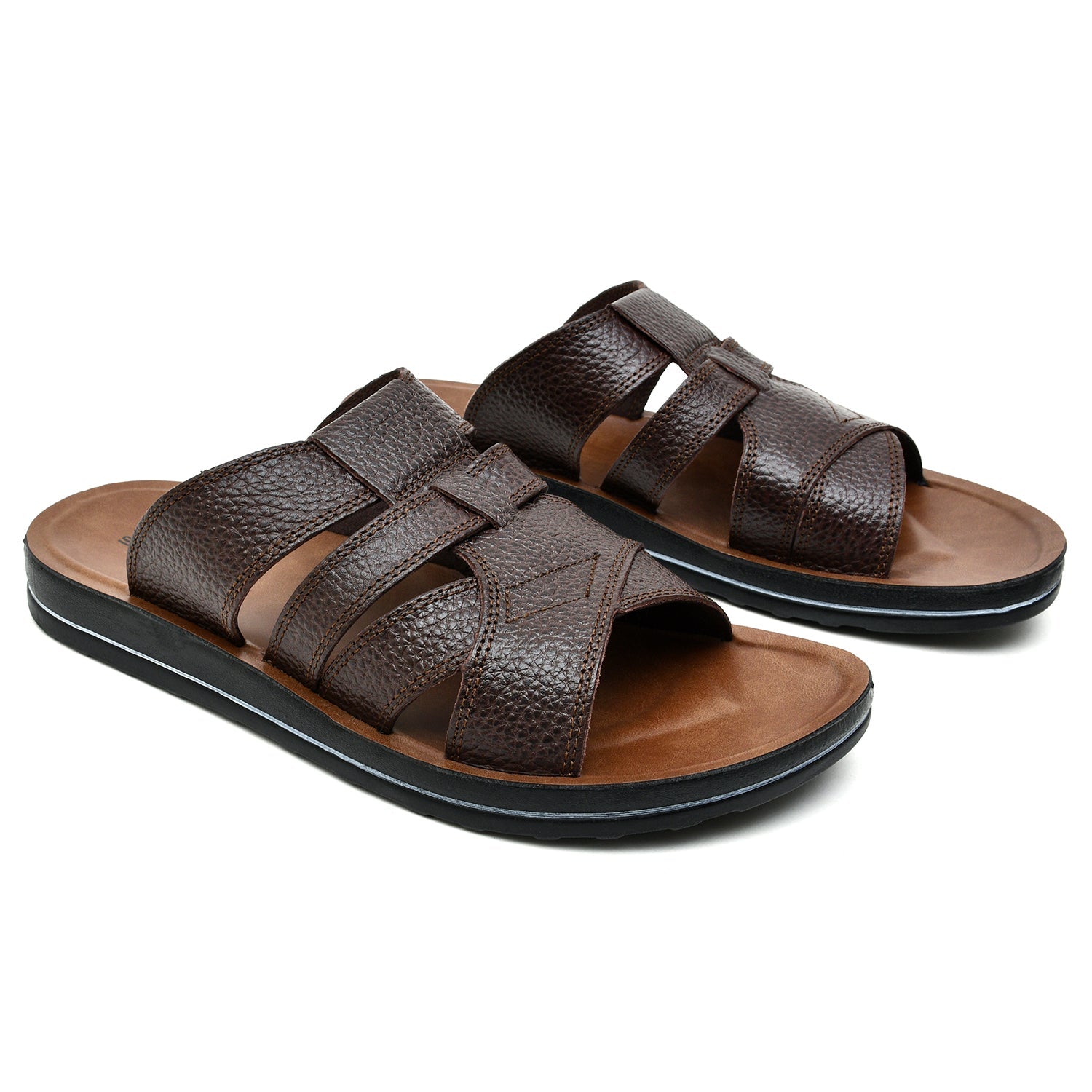 LEATHER SLIPPER - WA-1827 BROWN