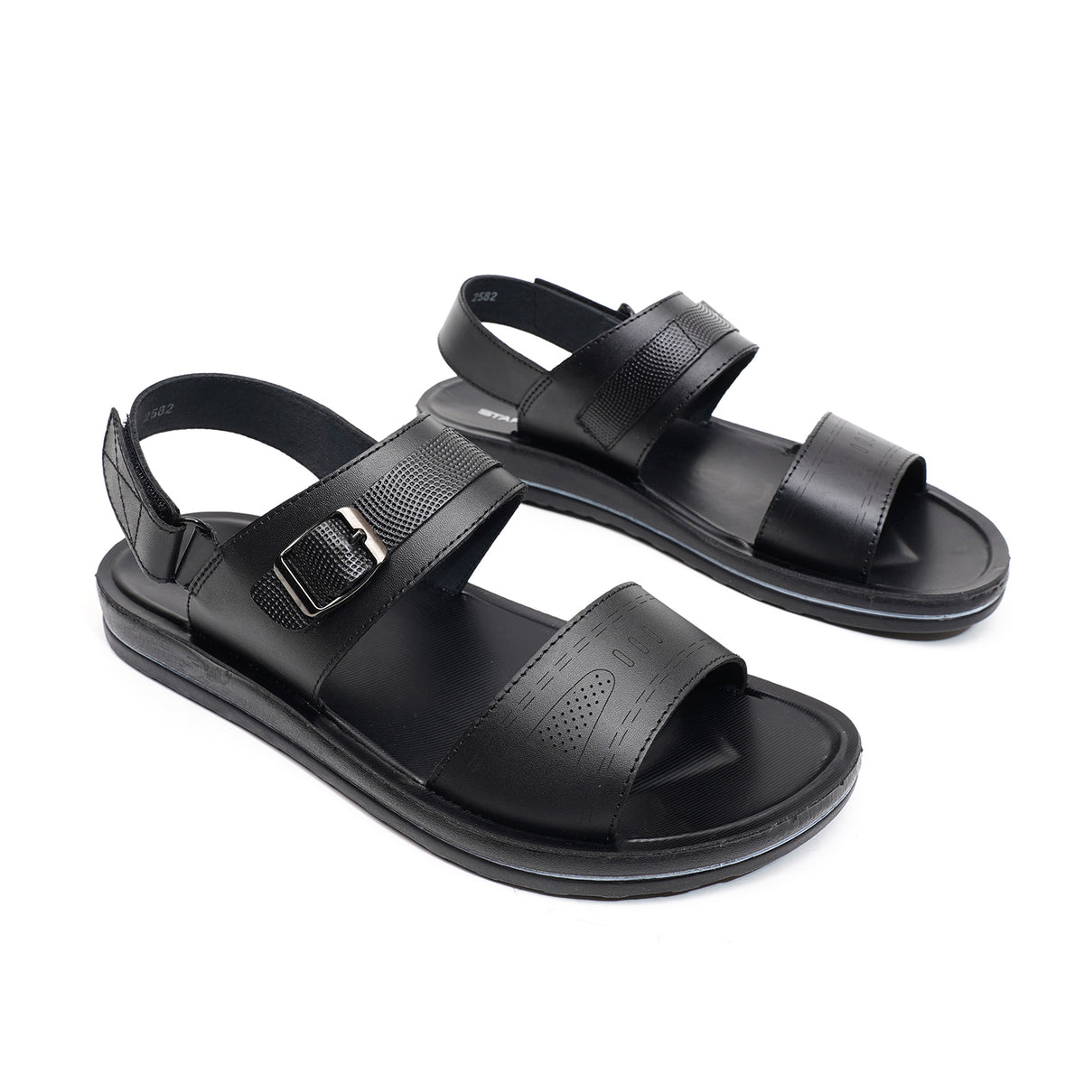 LEATHER SANDAL -WA-1842 BLACK