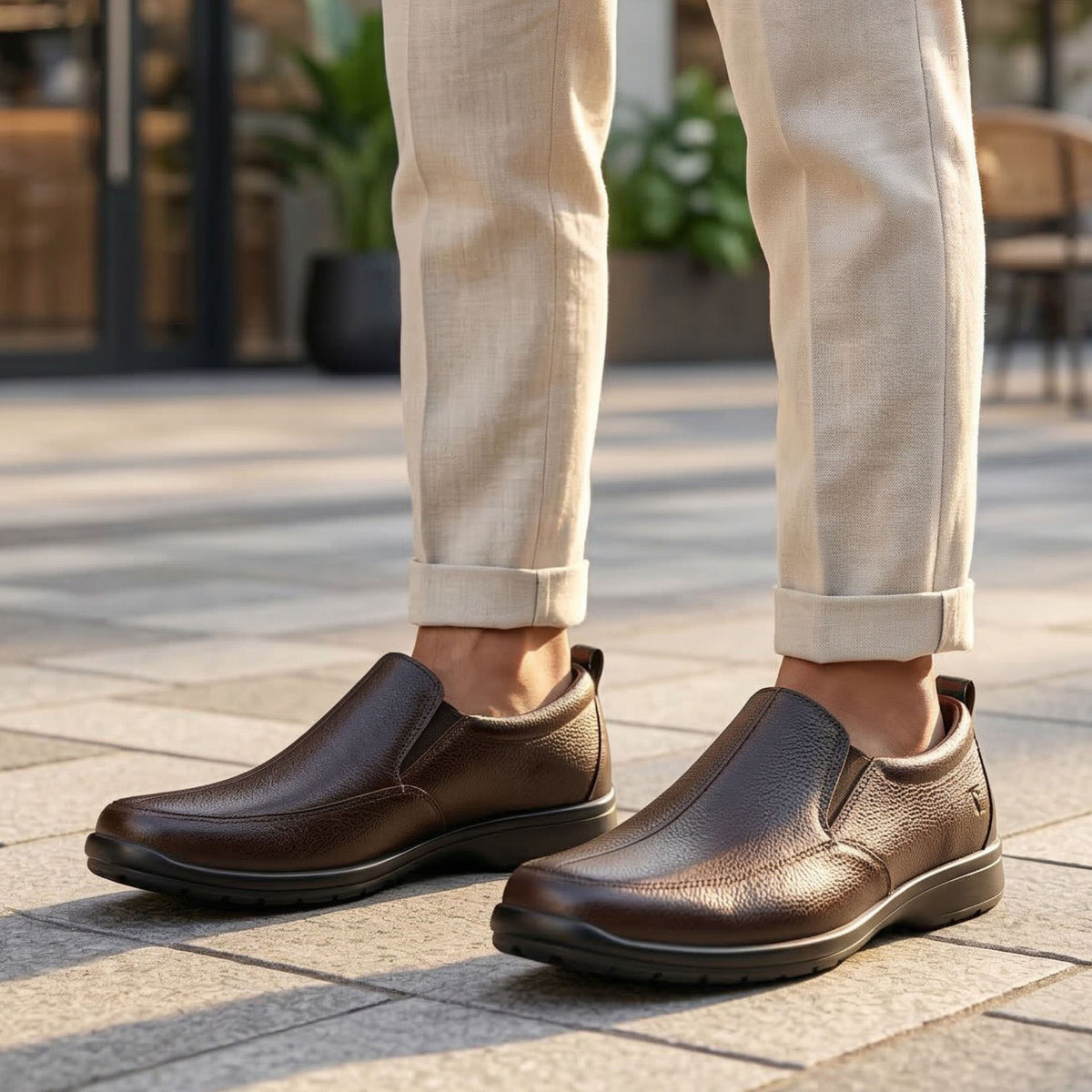 LEATHER SHOES - RUNNER-062 BROWN