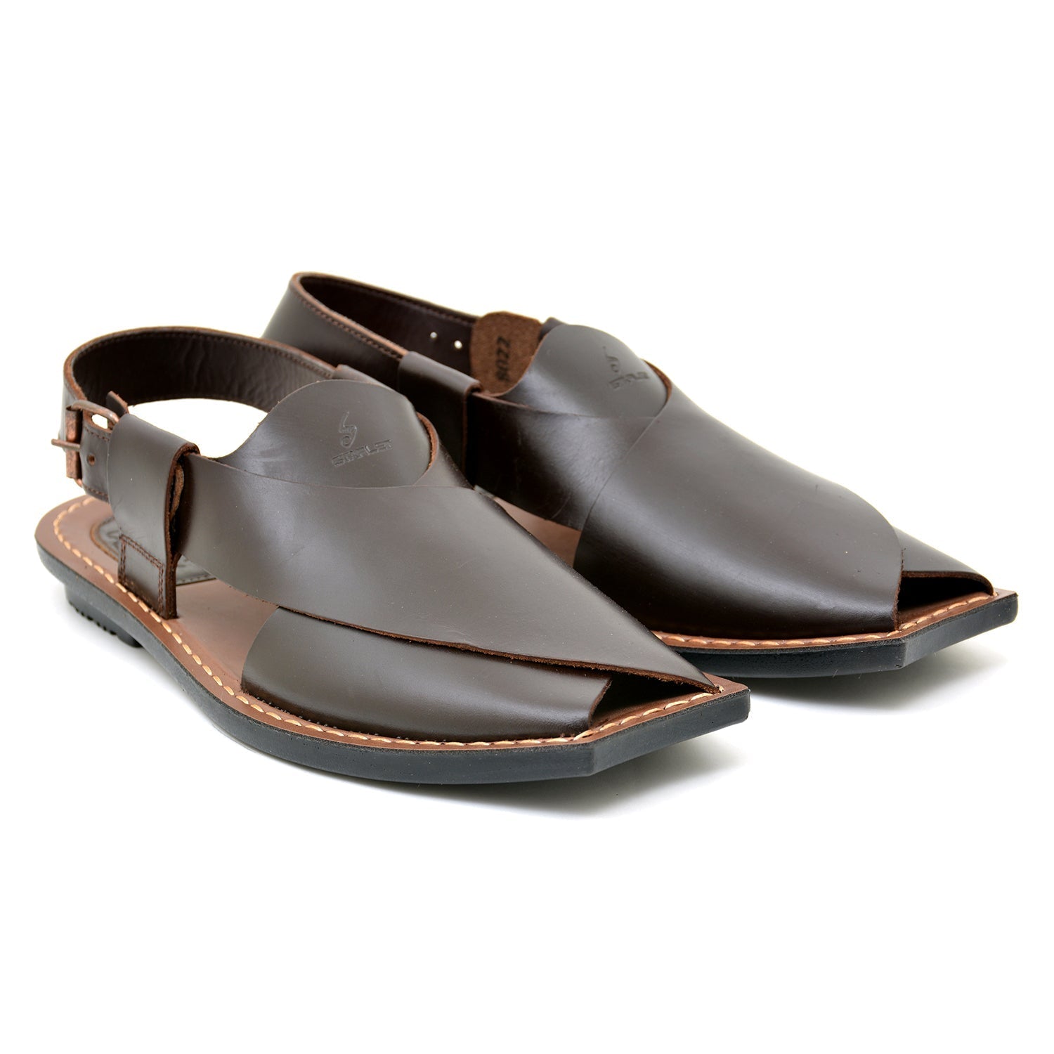 LEATHER PESHAWARI CHAPPAL - CHARSADA-001 BROWN