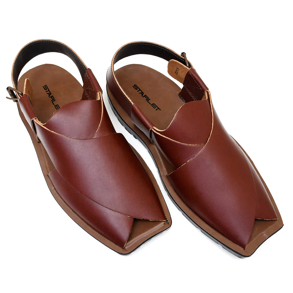 LEATHER PESHAWARI  CHAPPAL - NPT-01 MAROON