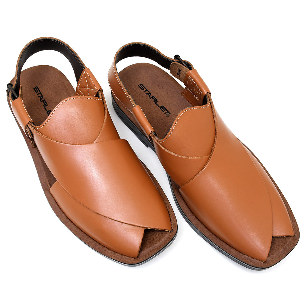 LEATHER PESHAWARI CHAPPAL - PS-1501 TAN