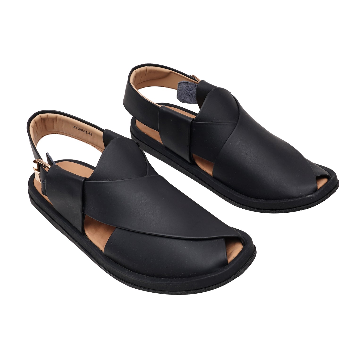 LEATHER PESHAWARI CHAPPAL - ATG0012 BLACK