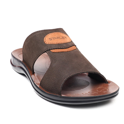 LEATHER SLIPPER - RF-185 BROWN