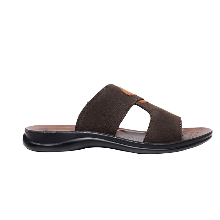 LEATHER SLIPPER - RF-185 BROWN