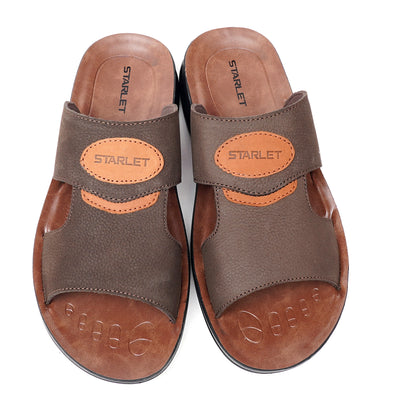 LEATHER SLIPPER - RF-185 BROWN