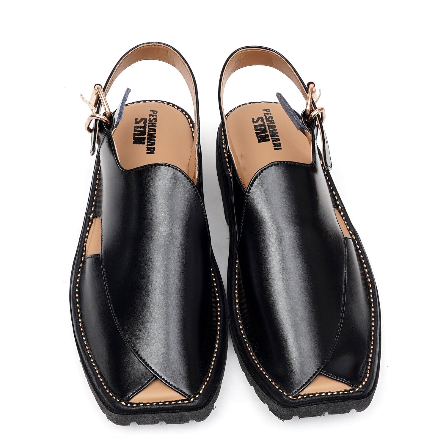 LEATHER PESHAWARI CHAPPAL - ATG0015 BLACK