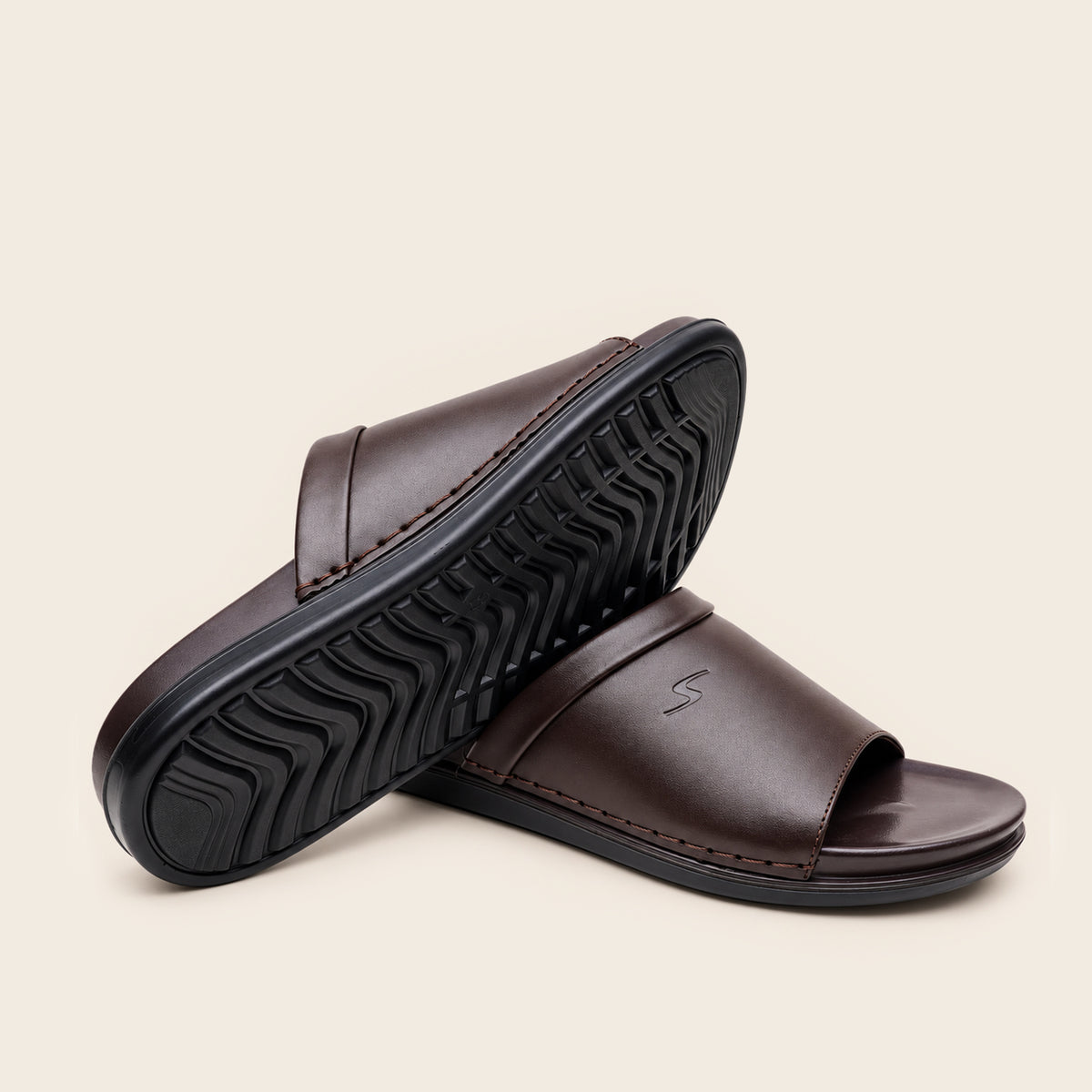 LEATHER SLIPPER - AR-005 BROWN
