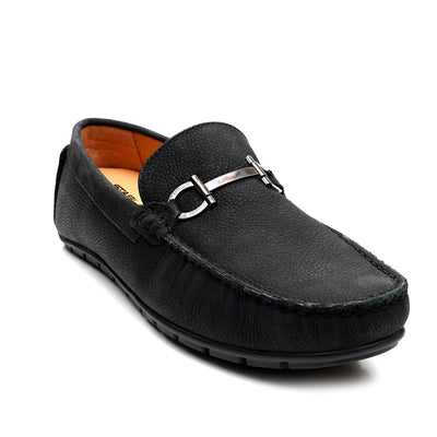 LEATHER SHOES - FLD-03 BLACK