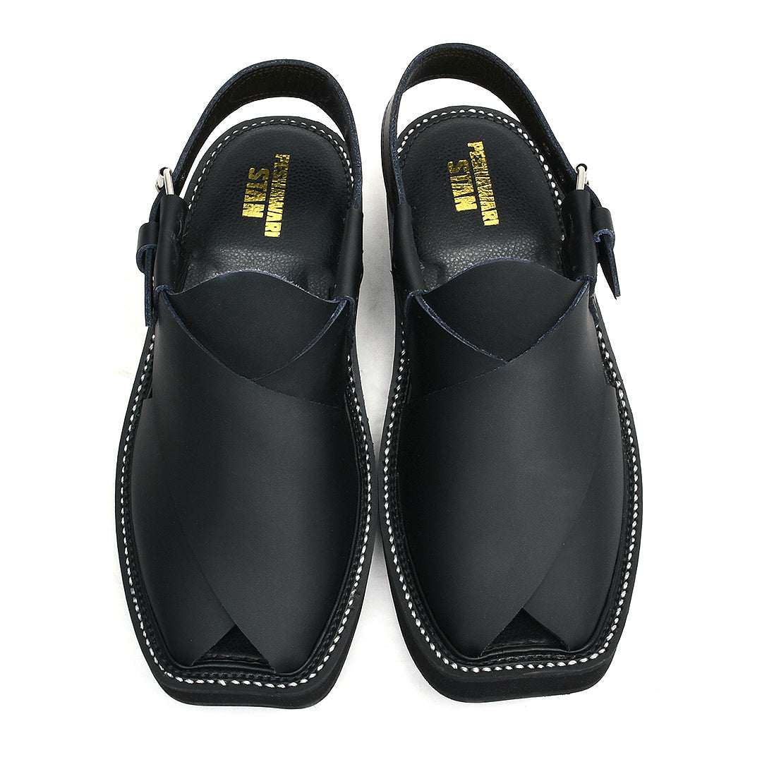 LEATHER PESHAWARI CHAPPAL ATG0005 BLACK - Main Image