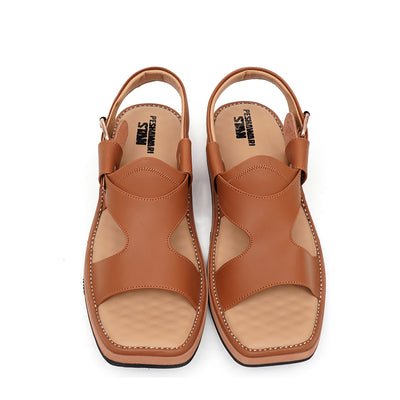 LEATHER PESHAWARI CHAPPAL - ATG0013 TAN