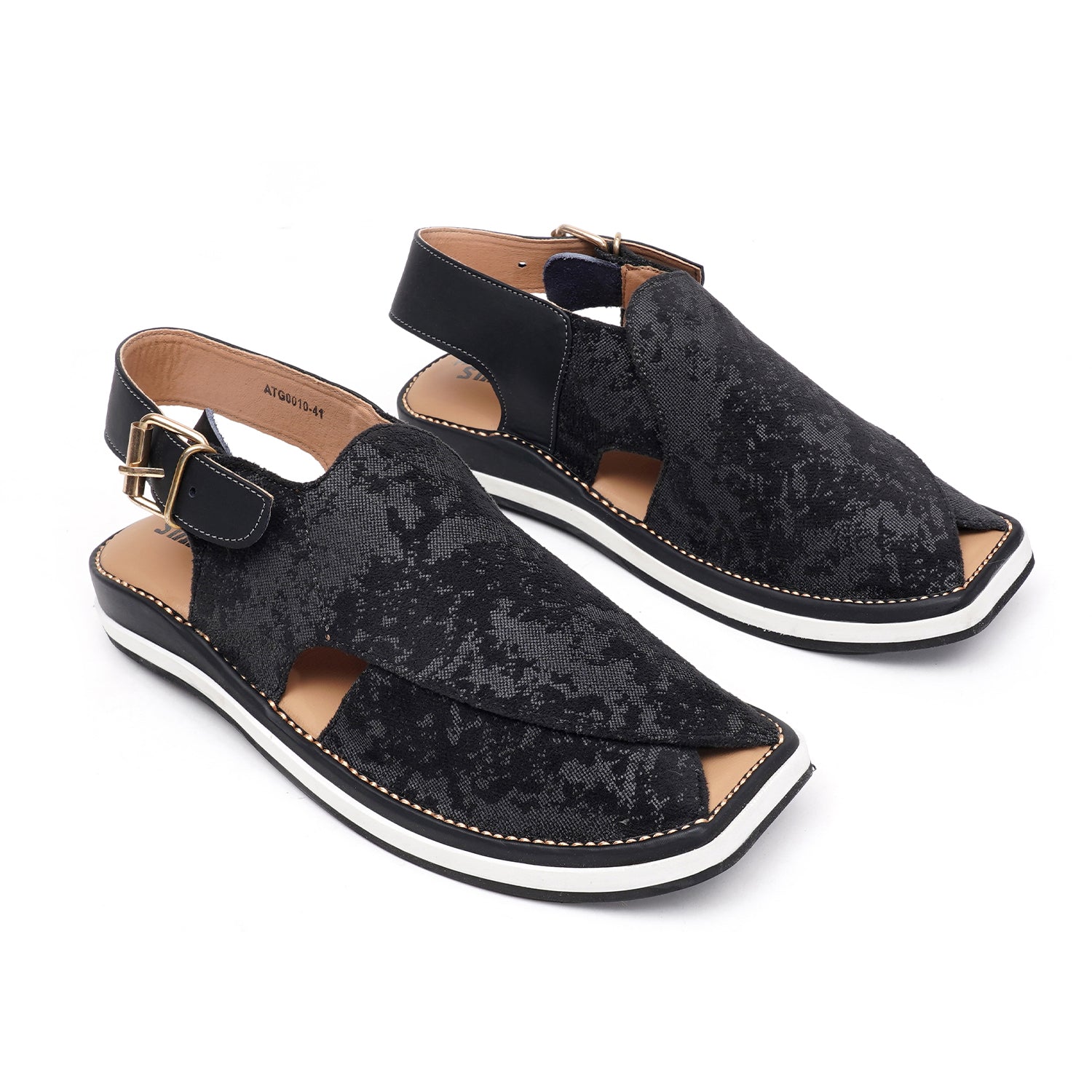 LEATHER PESHAWARI CHAPPAL - ATG0010 BLACK