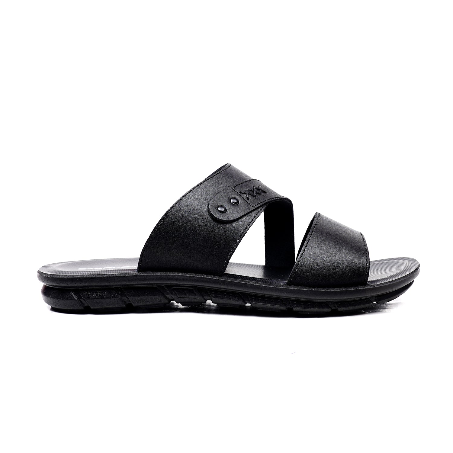 LEATHER SLIPPER - AK-08 BLACK