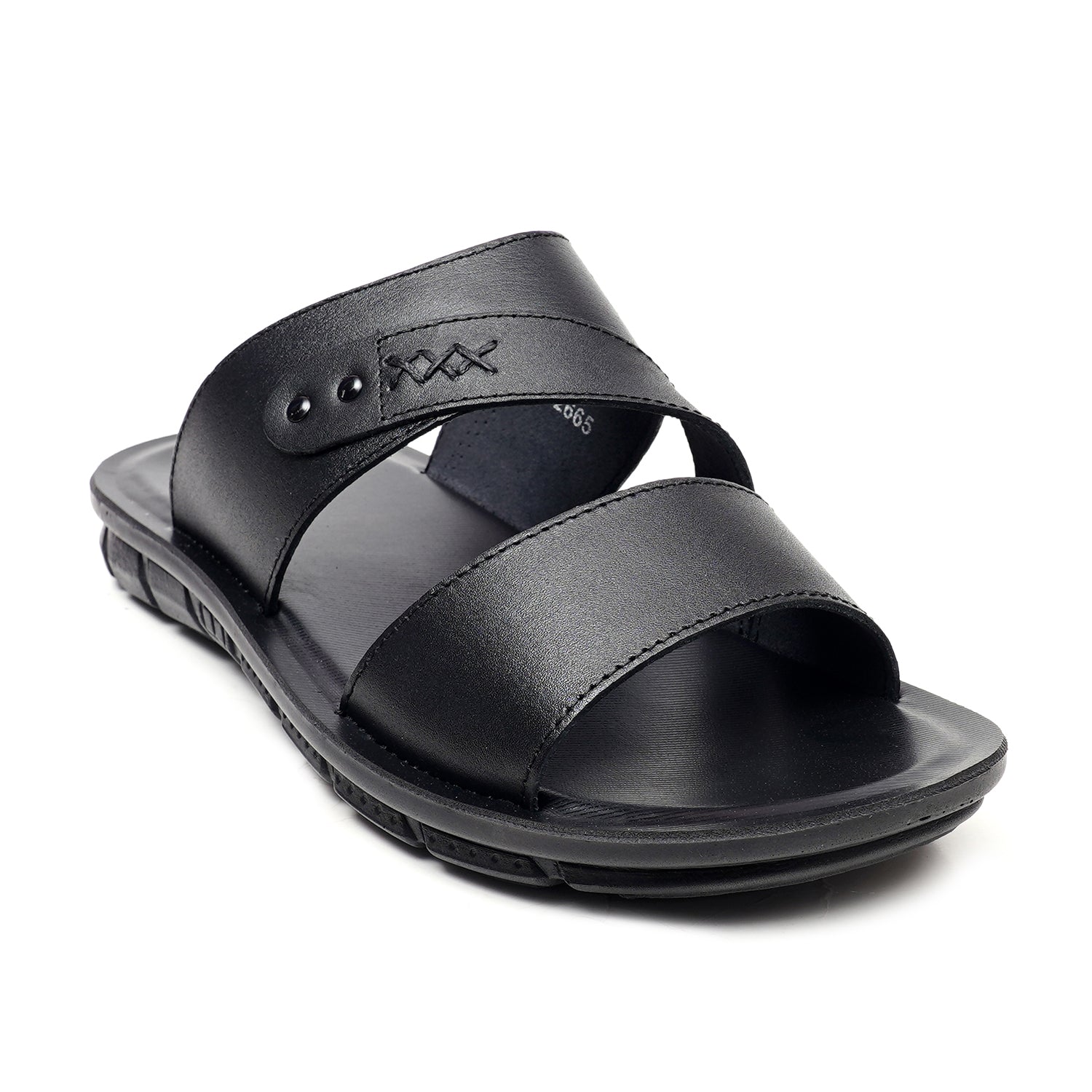 LEATHER SLIPPER - AK-08 BLACK