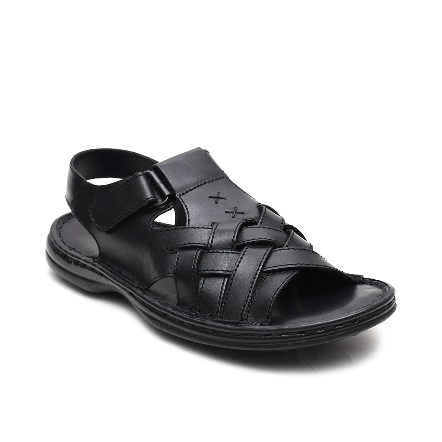 LEATHER SANDAL - 6021 BLACK