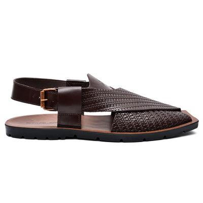 LEATHER PESHAWARI  CHAPPAL - NPT-08 BROWN