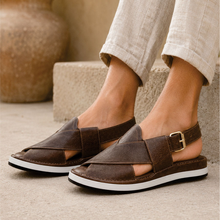 LEATHER PESHAWARI CHAPPAL - ATG0009 - BROWN