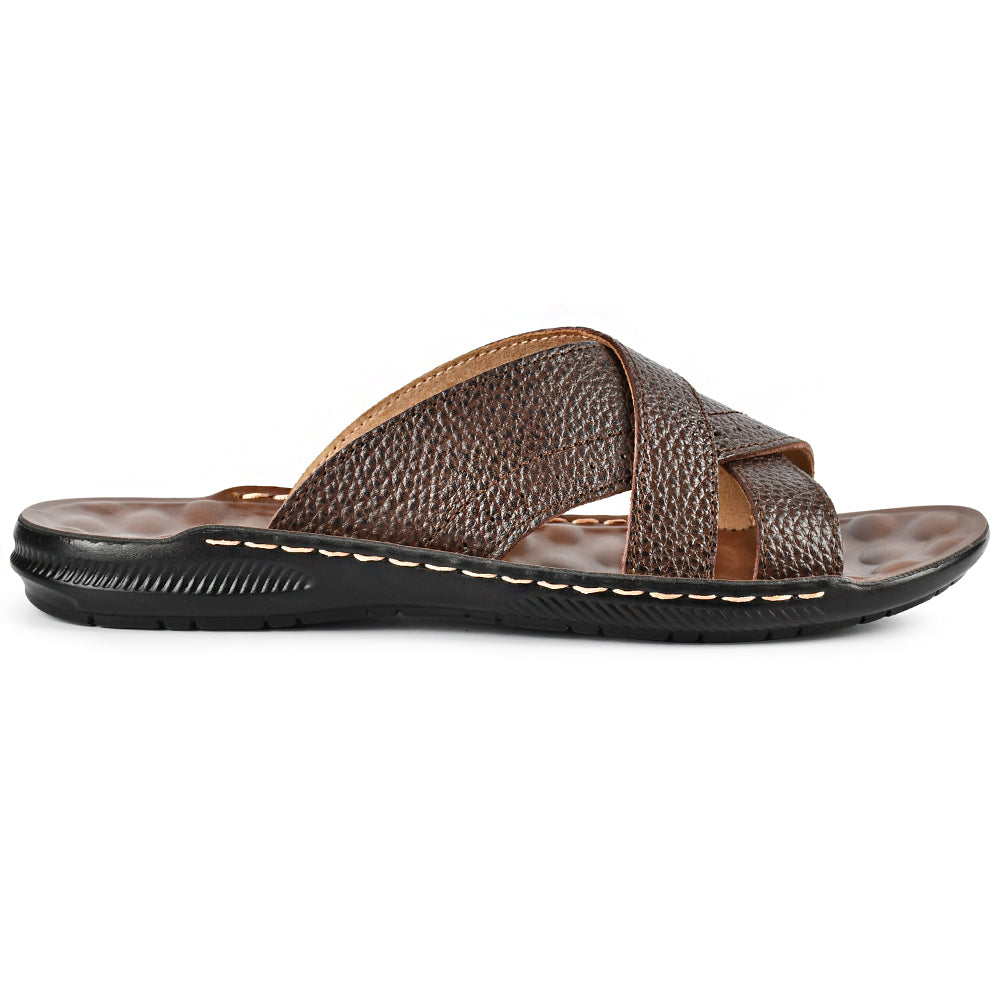 LEATHER SLIPPER - SR-1127 BROWN