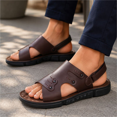 LEATHER SANDAL - SPT-1221 BROWN