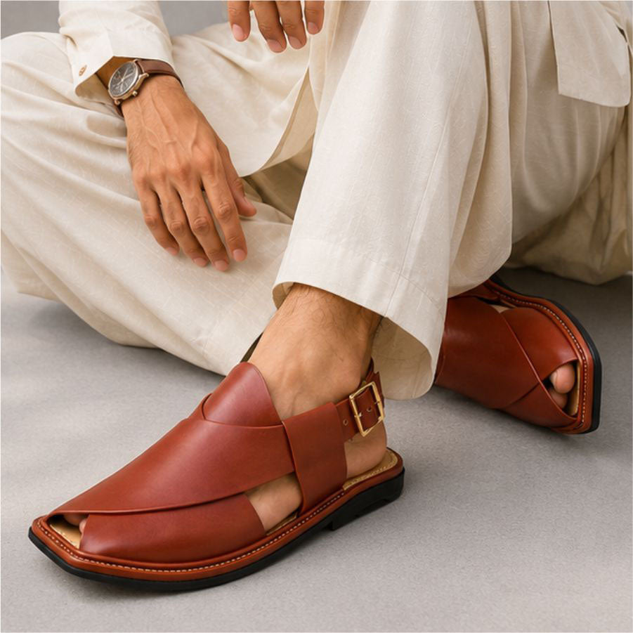 LEATHER PESHAWARI CHAPPAL - ATG0003 - MAROON