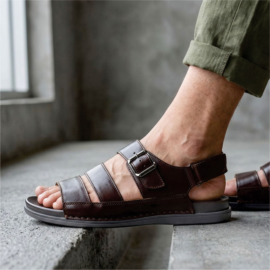 LEATHER SANDAL - AR-108 BROWN