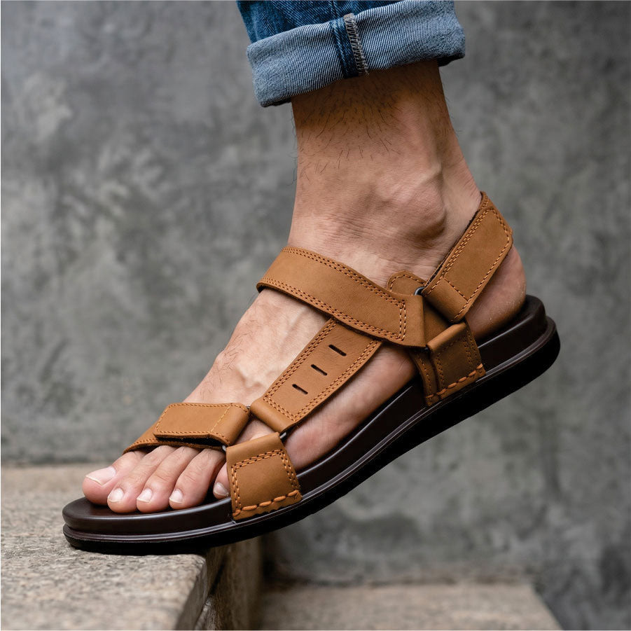 LEATHER SANDAL - AR-101 MUSTARD
