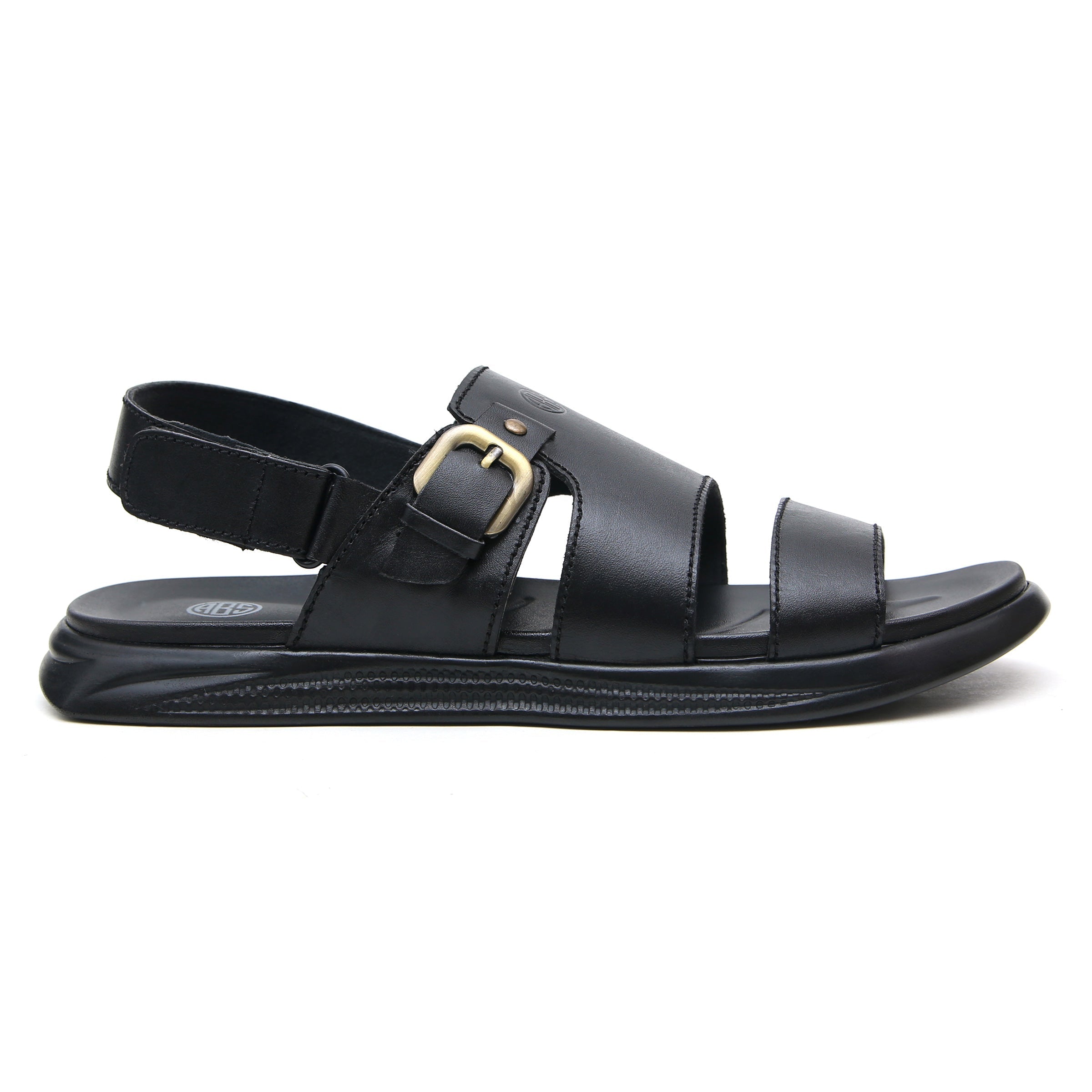 LEATHER SANDAL - WEB-104 BLACK