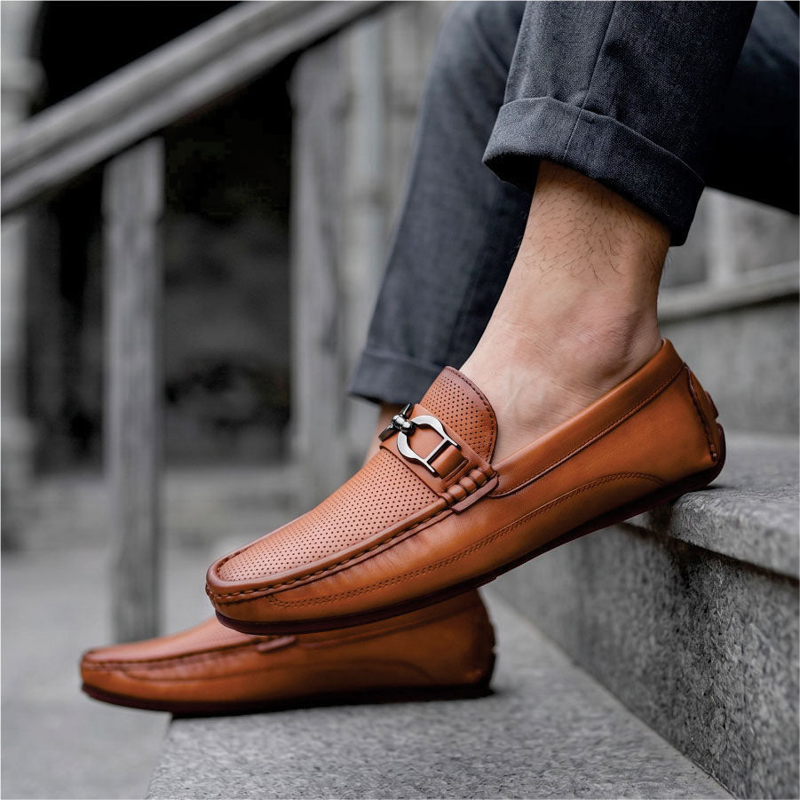LEATHER SHOES - AB-410-4A BROWN