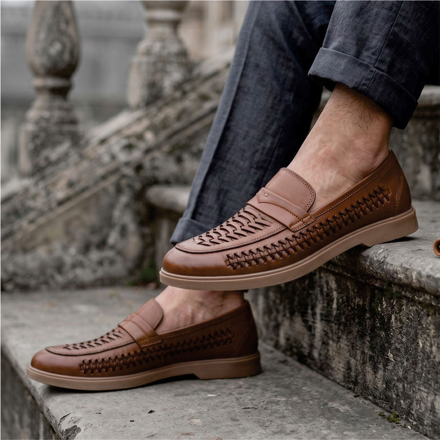 LEATHER SHOES - LBY-007 TAN