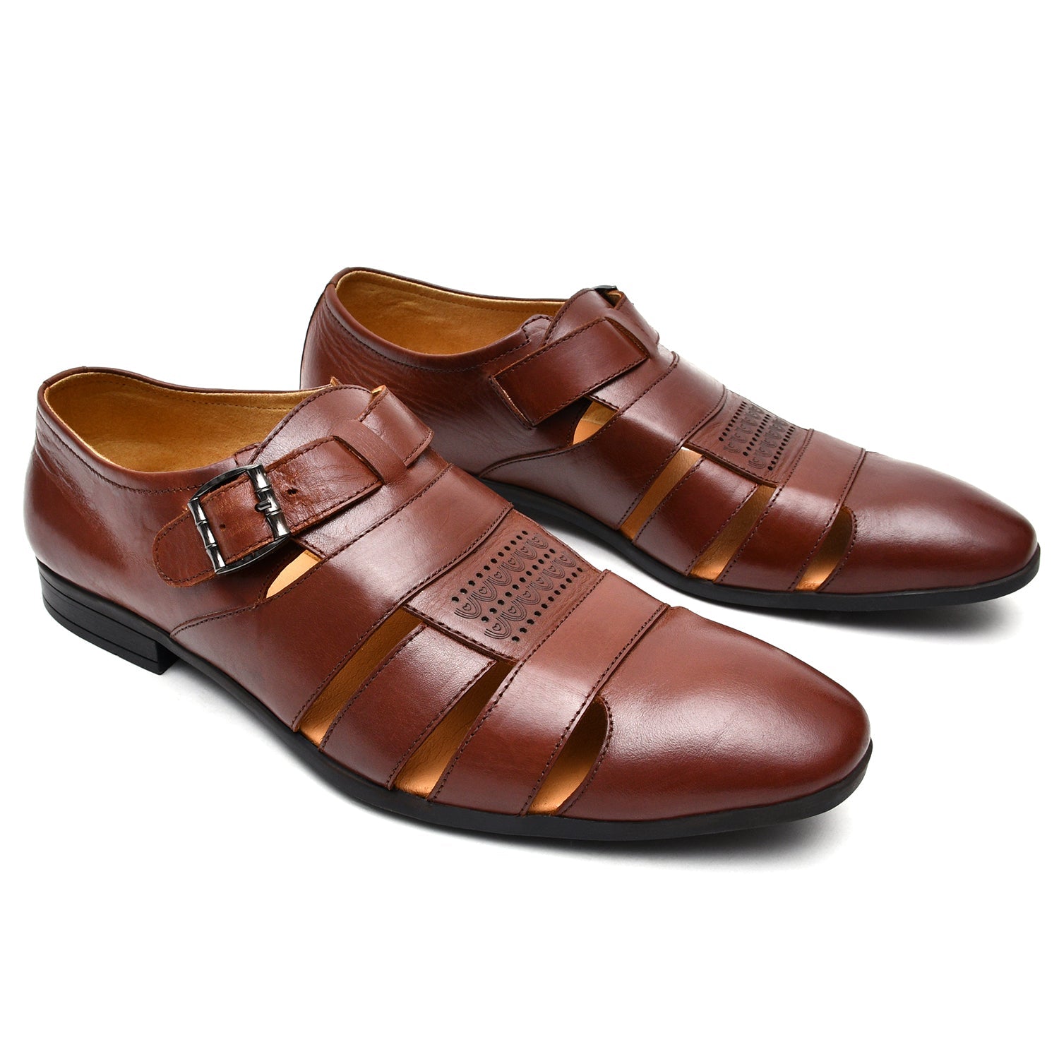 LEATHER SHOES - NCF-102 BROWN