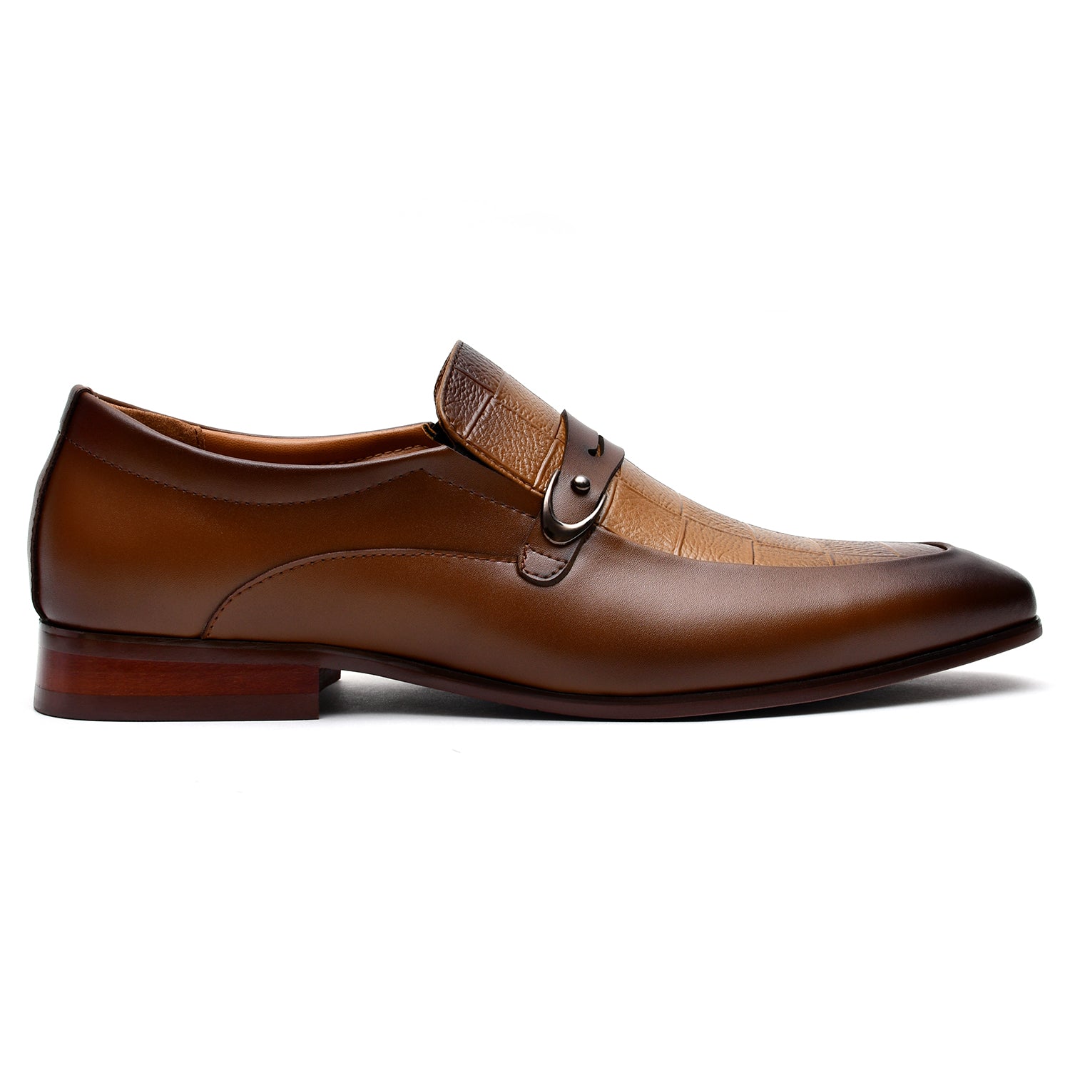 LEATHER SHOES - A3688-N7 KHAKI