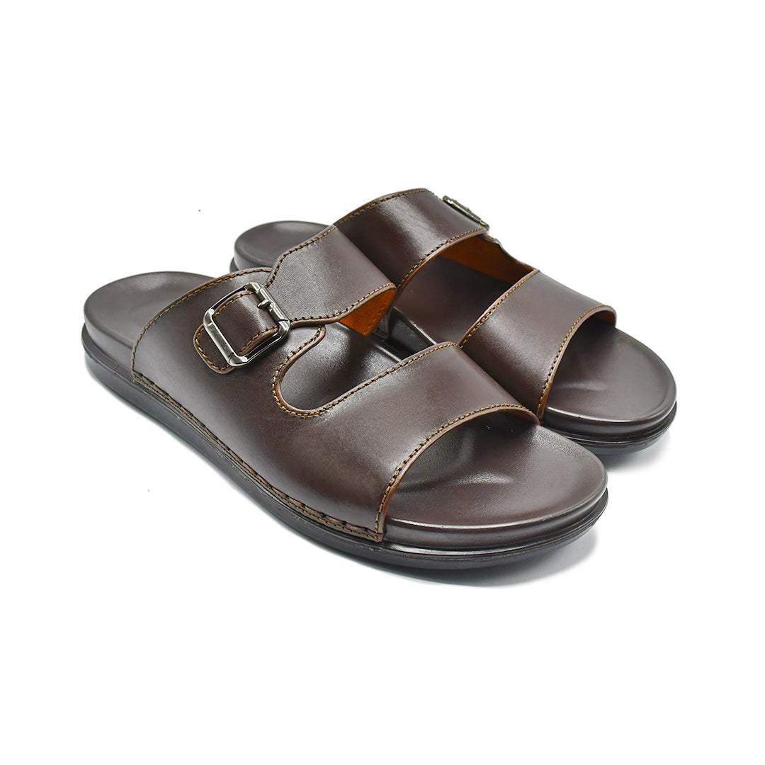 LEATHER SLIPPER - AR-006 BLACK