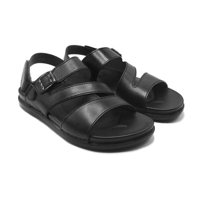 LEATHER SANDAL - AR-104 BLACK