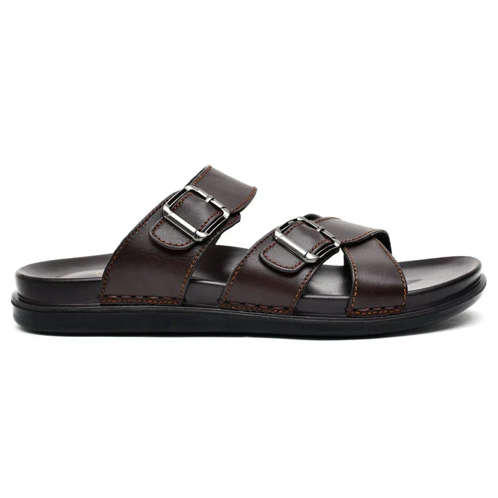 LEATHER SLIPPER - AR-001 BROWN