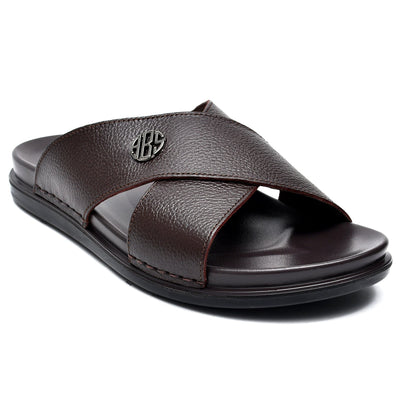LEATHER SLIPPER - AR-017 BROWN