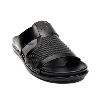 LEATHER SLIPPER - AR-021 BLACK