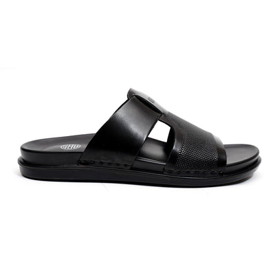 LEATHER SLIPPER - AR-021 BLACK