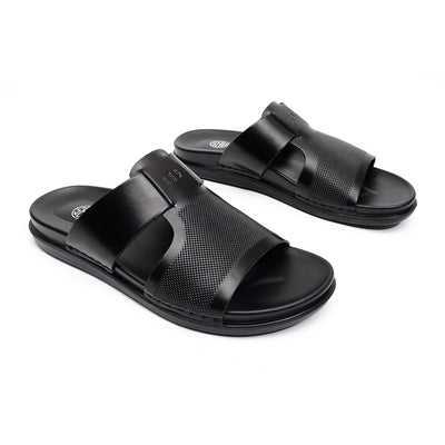 LEATHER SLIPPER - AR-021 BLACK