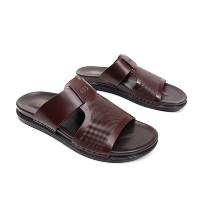 LEATHER SLIPPER - AR-021 BROWN
