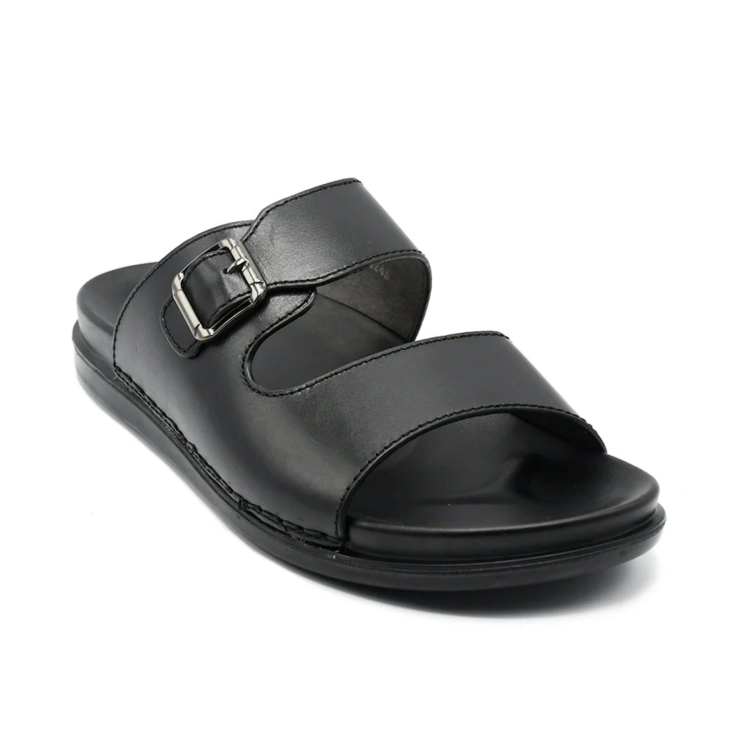 LEATHER SLIPPER - AR-006 BLACK