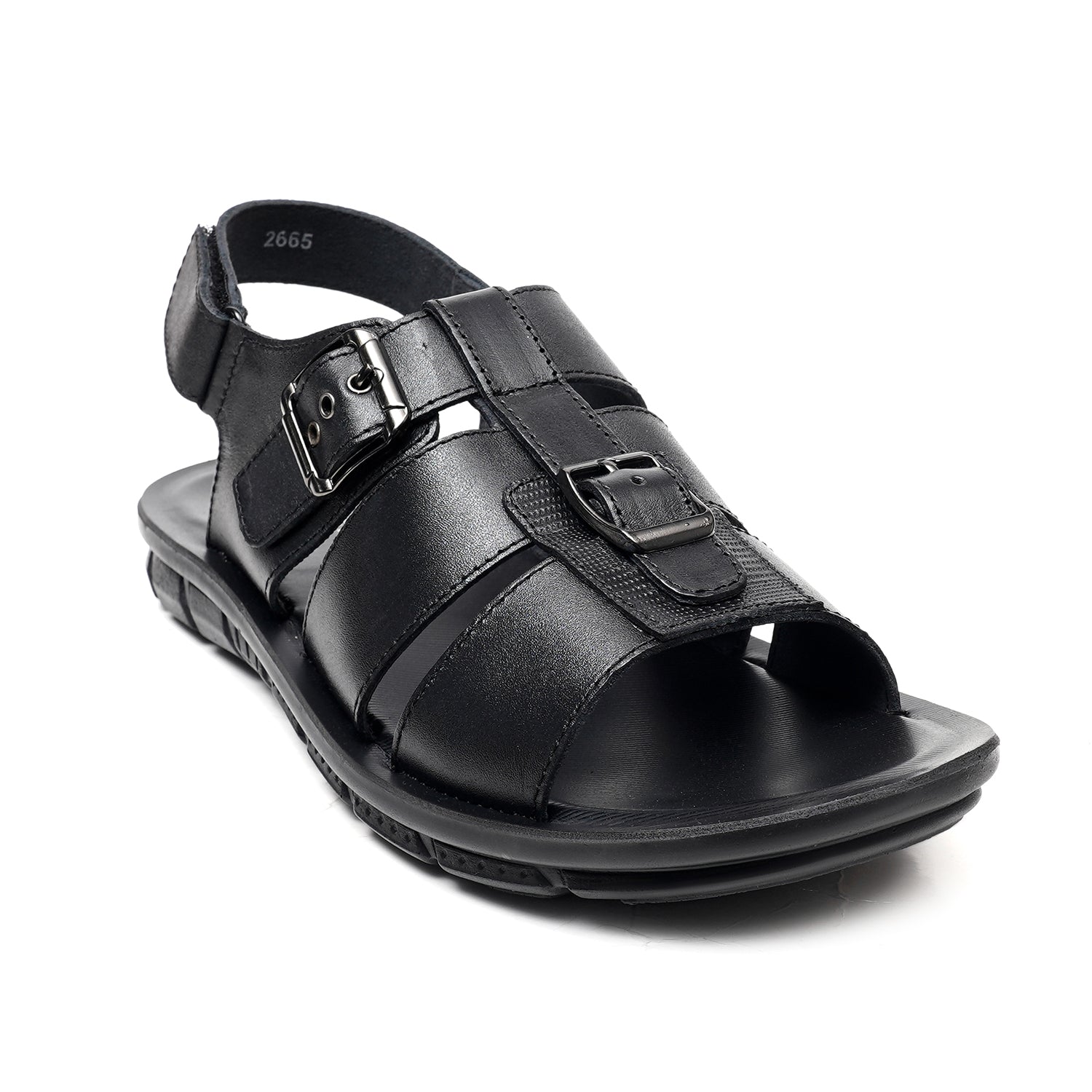 LEATHER SANDAL - AK-115 BLACK