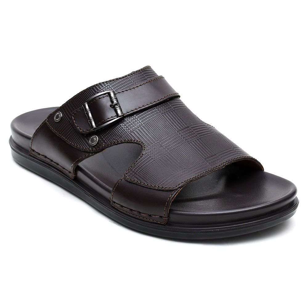 LEATHER SLIPPER - AR-007 BROWN