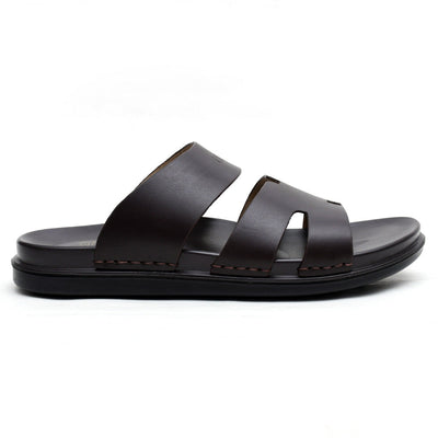 LEATHER SLIPPER - AR-008 BROWN