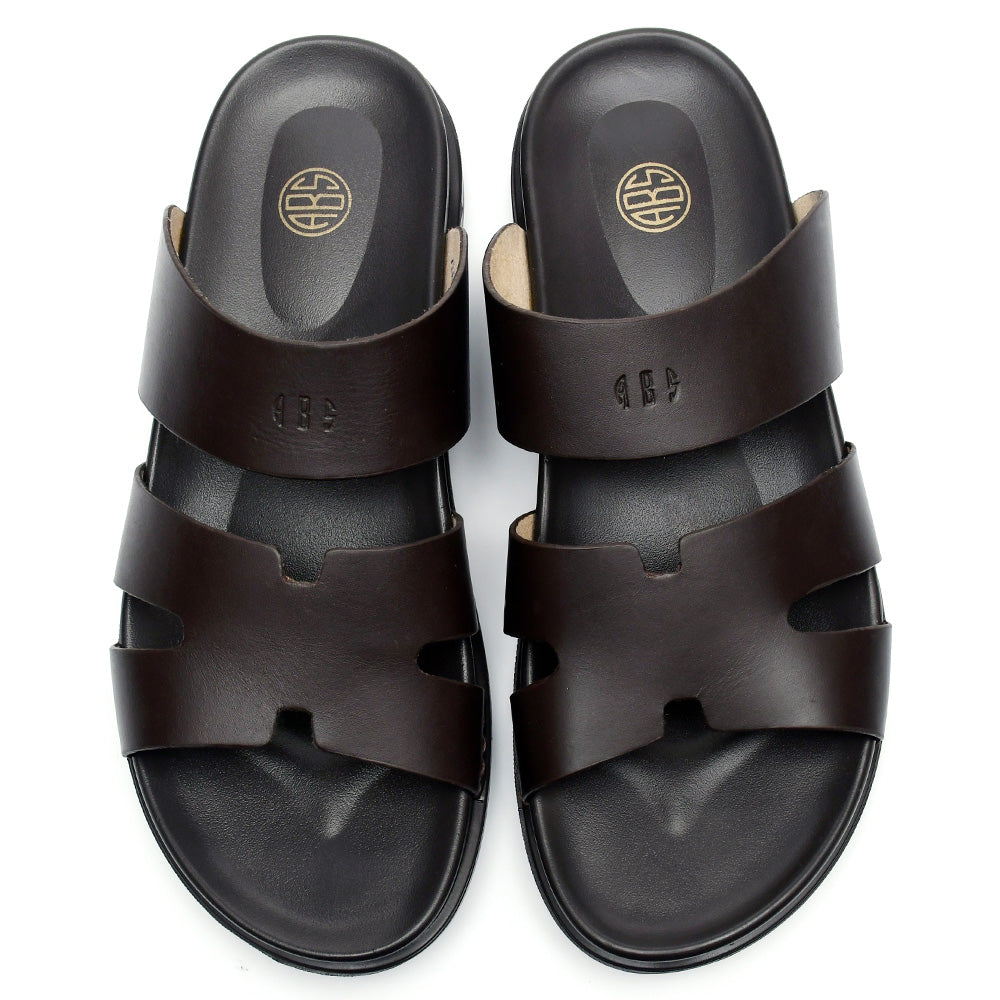 LEATHER SLIPPER - AR-008 BROWN