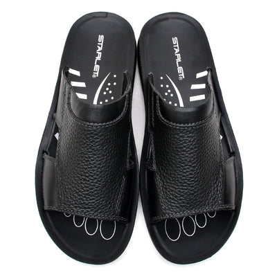 LEATHER SLIPPER - RF-175 BLACK