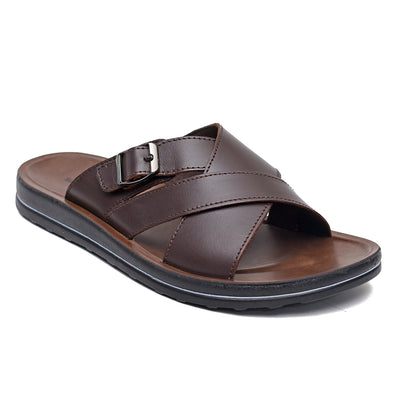 LEATHER SLIPPER - WA-1829 BROWN