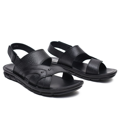 LEATHER SANDAL - AK-113 BLACK