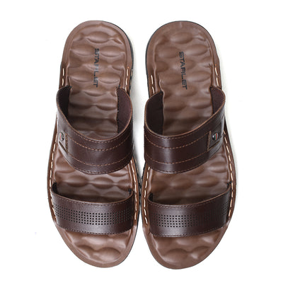 LEATHER SLIPPER - SR-1132 BROWN
