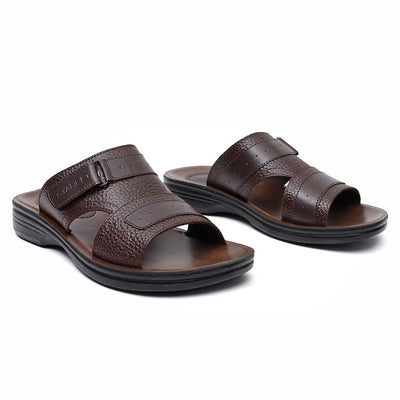 LEATHER SLIPPER - VO-631 BROWN