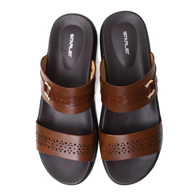 LEATHER SLIPPER - VCT-012 TAN